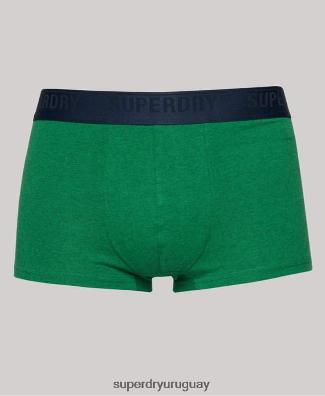 uy Superdry hombres Pack de tres calzoncillos de algodón orgánico verde DT2N8Z1830 ropa