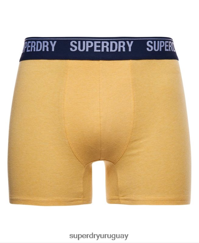 uy Superdry hombres Pack doble de bóxer de algodón orgánico amarillo DT2N8Z1749 ropa