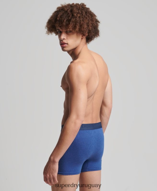 uy Superdry hombres Pack doble de bóxer de algodón orgánico azul DT2N8Z1666 ropa