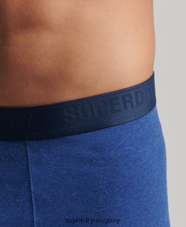 uy Superdry hombres Pack doble de bóxer de algodón orgánico azul DT2N8Z1666 ropa