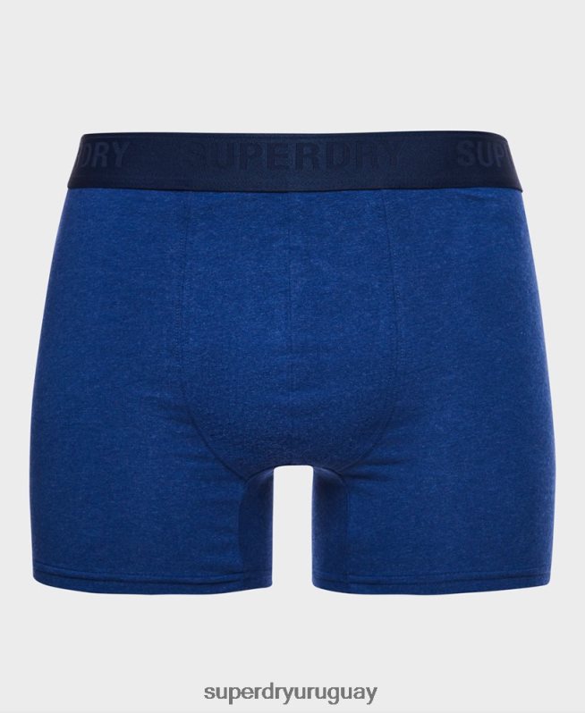uy Superdry hombres Pack doble de bóxer de algodón orgánico azul DT2N8Z1666 ropa
