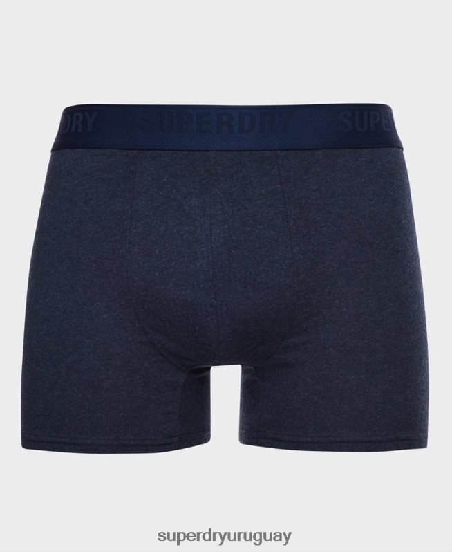 uy Superdry hombres Pack doble de bóxer de algodón orgánico azul DT2N8Z1666 ropa