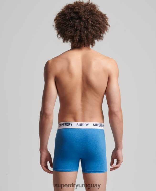 uy Superdry hombres Pack doble de bóxer de algodón orgánico azul DT2N8Z1736 ropa