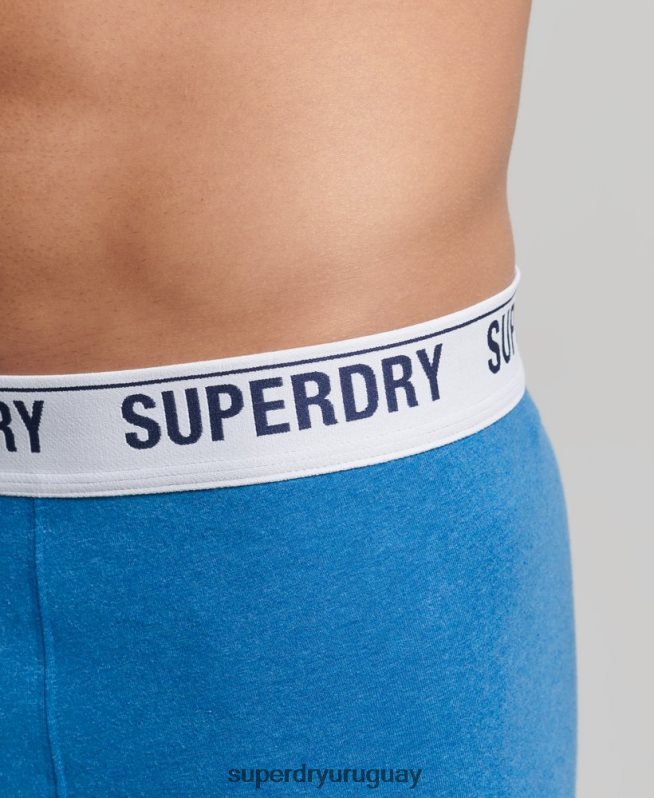 uy Superdry hombres Pack doble de bóxer de algodón orgánico azul DT2N8Z1736 ropa