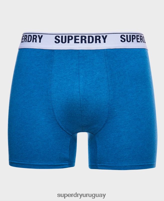 uy Superdry hombres Pack doble de bóxer de algodón orgánico azul DT2N8Z1736 ropa