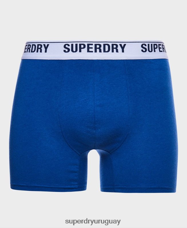 uy Superdry hombres Pack doble de bóxer de algodón orgánico azul DT2N8Z1736 ropa