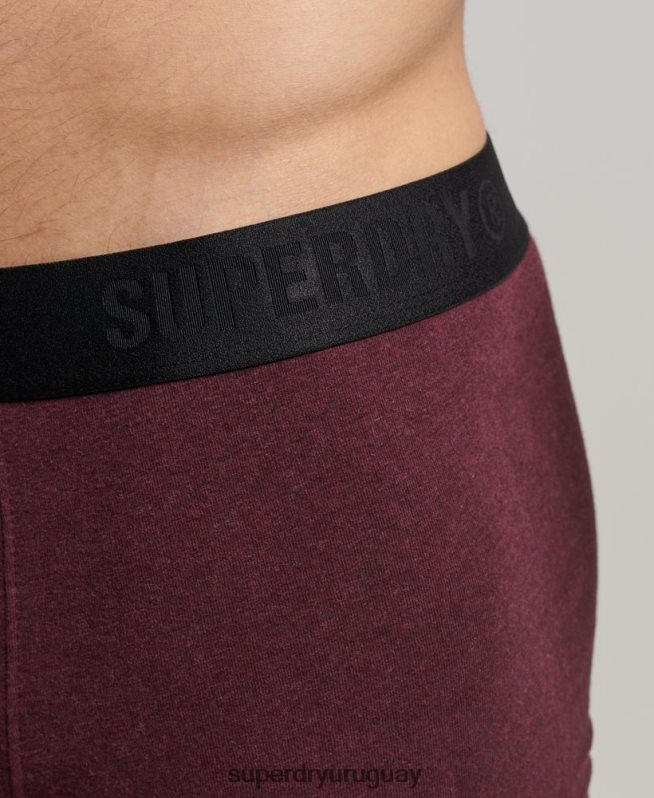 uy Superdry hombres Pack doble de bóxer de algodón orgánico compensado Armada DT2N8Z1636 ropa