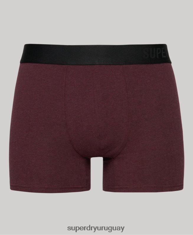uy Superdry hombres Pack doble de bóxer de algodón orgánico compensado Armada DT2N8Z1636 ropa