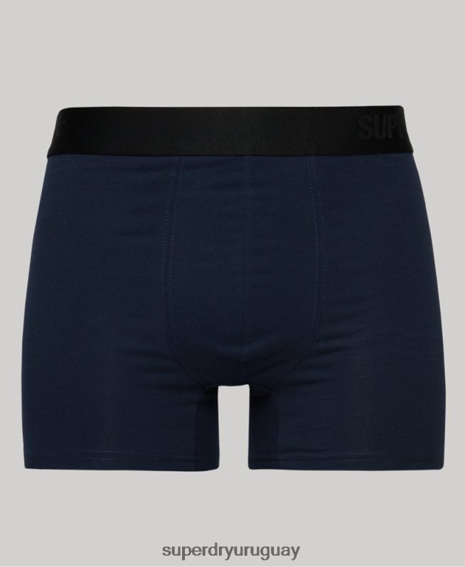 uy Superdry hombres Pack doble de bóxer de algodón orgánico compensado Armada DT2N8Z1636 ropa