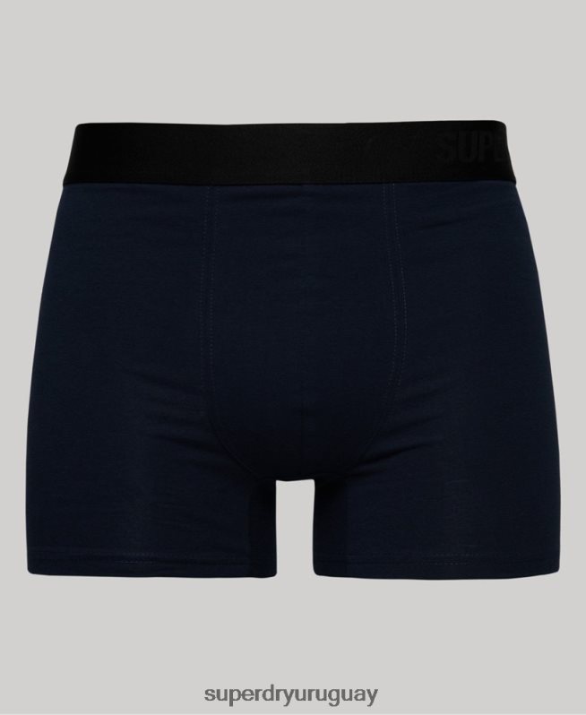 uy Superdry hombres Pack doble de bóxer de algodón orgánico compensado negro DT2N8Z1637 ropa