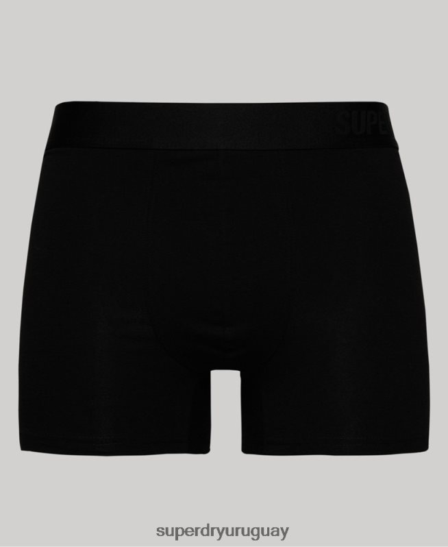 uy Superdry hombres Pack doble de bóxer de algodón orgánico compensado negro DT2N8Z1637 ropa