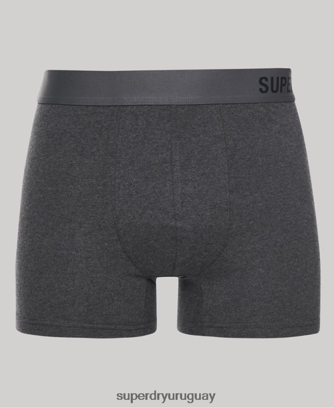 uy Superdry hombres Pack doble de bóxer de algodón orgánico compensado negro DT2N8Z1824 ropa