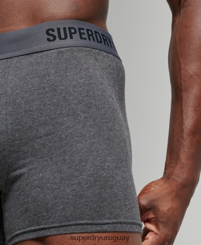 uy Superdry hombres Pack doble de bóxer de algodón orgánico compensado negro DT2N8Z1824 ropa