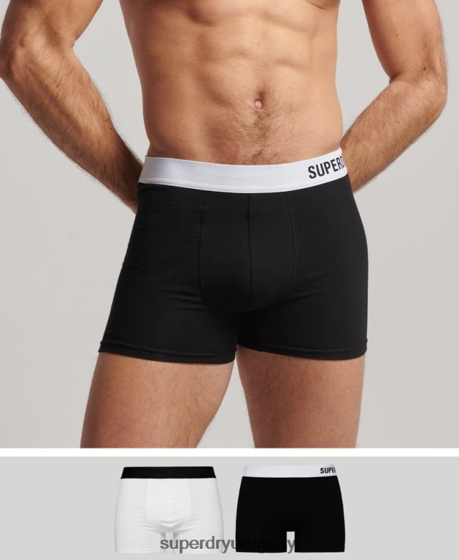 uy Superdry hombres Pack doble de bóxer de algodón orgánico compensado negro DT2N8Z1836 ropa