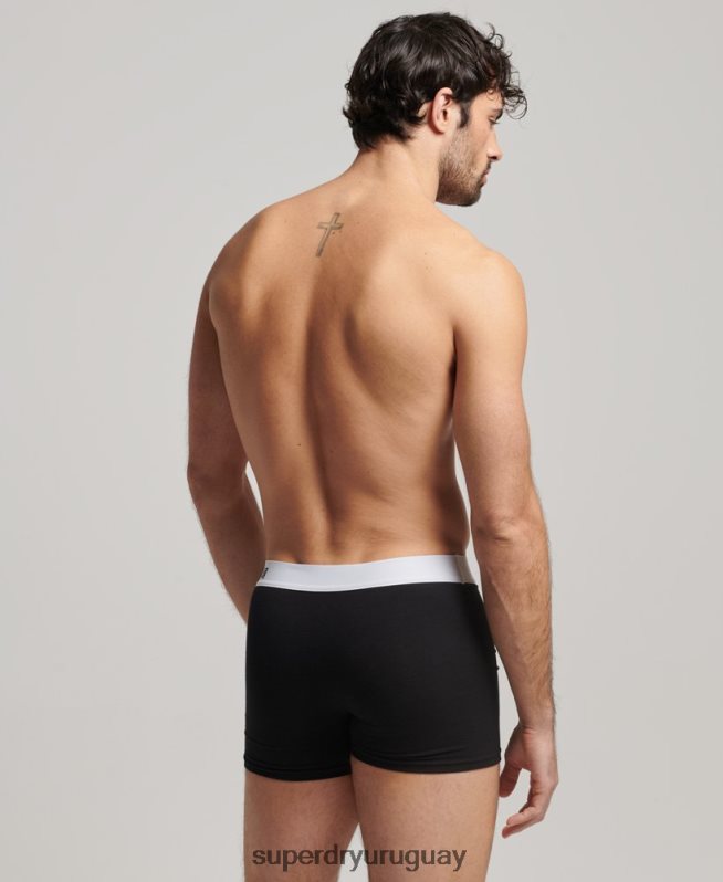 uy Superdry hombres Pack doble de bóxer de algodón orgánico compensado negro DT2N8Z1836 ropa