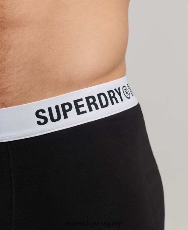 uy Superdry hombres Pack doble de bóxer de algodón orgánico compensado negro DT2N8Z1836 ropa