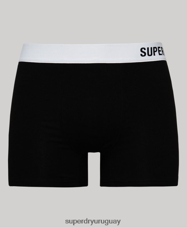 uy Superdry hombres Pack doble de bóxer de algodón orgánico compensado negro DT2N8Z1836 ropa