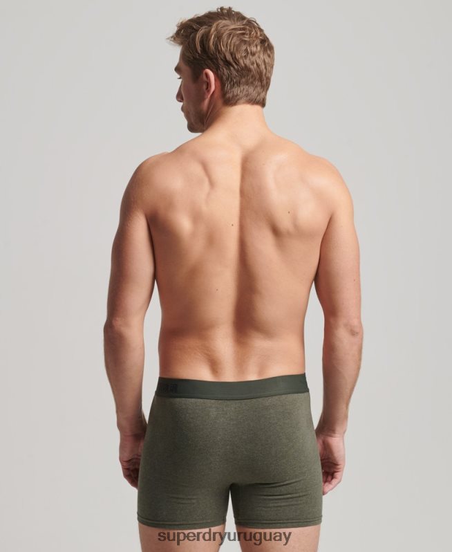 uy Superdry hombres Pack doble de bóxer de algodón orgánico compensado negro DT2N8Z1864 ropa