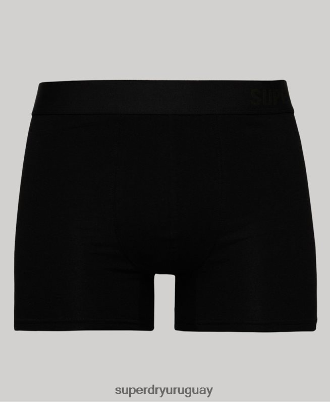 uy Superdry hombres Pack doble de bóxer de algodón orgánico compensado negro DT2N8Z1864 ropa