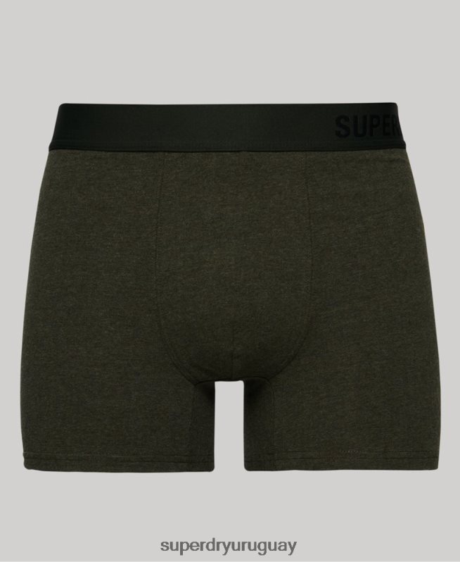 uy Superdry hombres Pack doble de bóxer de algodón orgánico compensado negro DT2N8Z1864 ropa