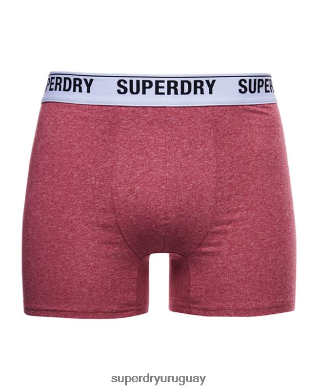 uy Superdry hombres Pack doble de bóxer de algodón orgánico naranja DT2N8Z1638 ropa