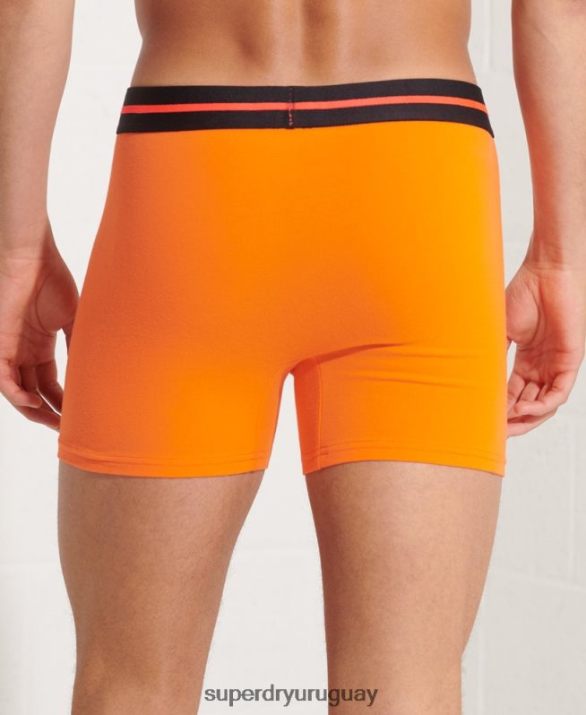 uy Superdry hombres Pack doble de bóxer de algodón orgánico naranja DT2N8Z1881 ropa