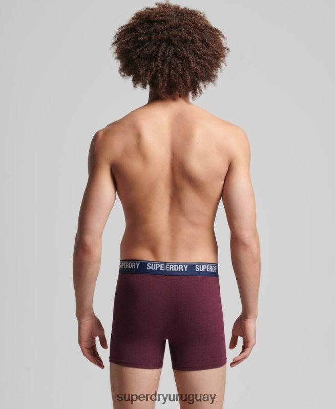 uy Superdry hombres Pack doble de bóxer de algodón orgánico rojo DT2N8Z1833 ropa