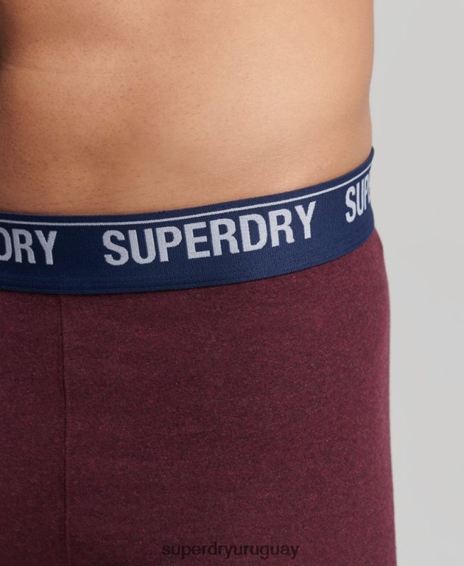 uy Superdry hombres Pack doble de bóxer de algodón orgánico rojo DT2N8Z1833 ropa