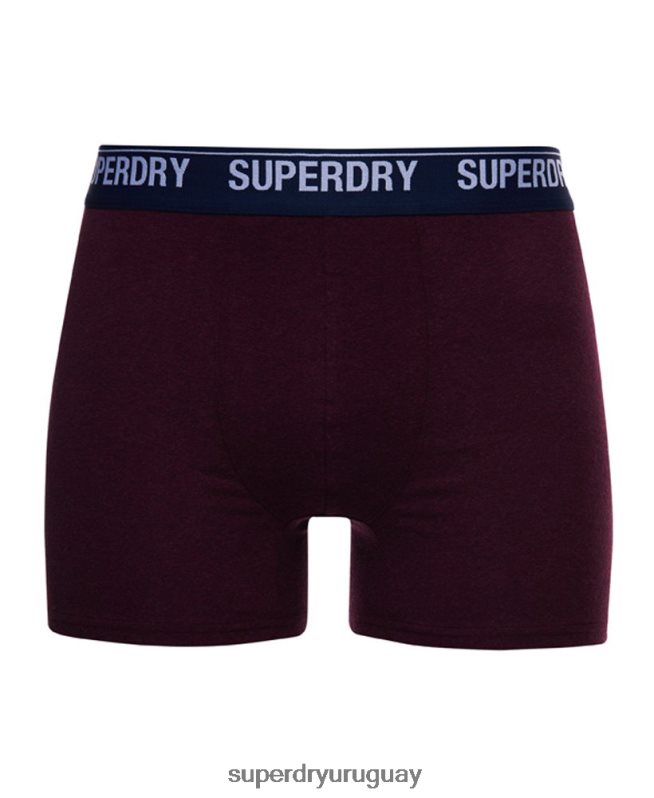 uy Superdry hombres Pack doble de bóxer de algodón orgánico rojo DT2N8Z1833 ropa