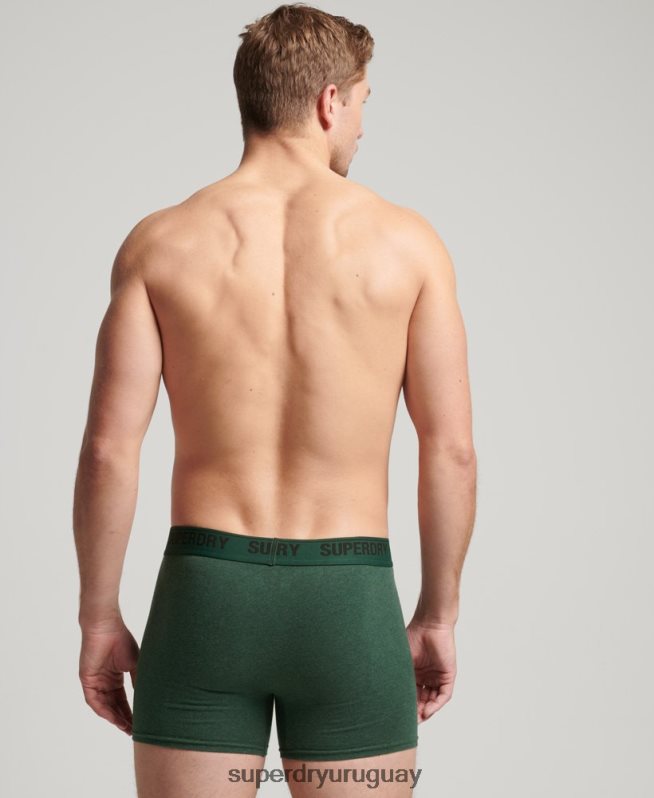 uy Superdry hombres Pack doble de bóxer de algodón orgánico verde DT2N8Z1663 ropa