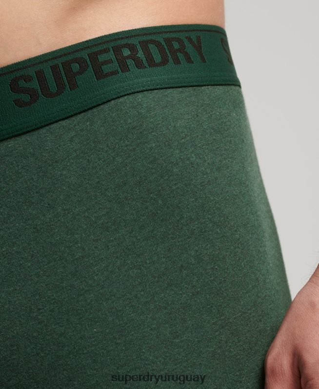 uy Superdry hombres Pack doble de bóxer de algodón orgánico verde DT2N8Z1663 ropa