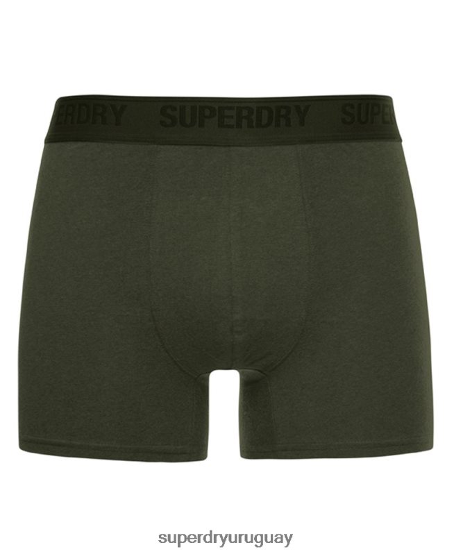 uy Superdry hombres Pack doble de bóxer de algodón orgánico verde DT2N8Z1663 ropa