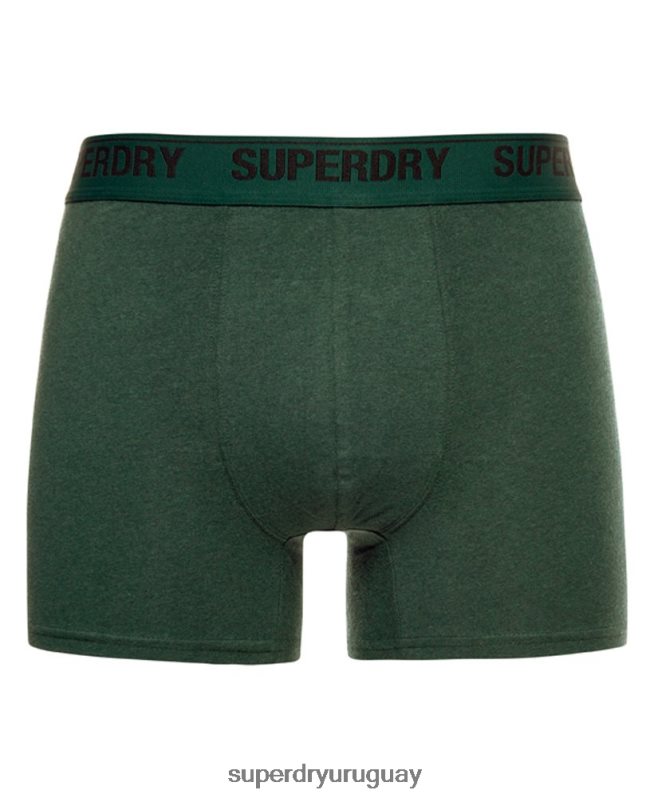 uy Superdry hombres Pack doble de bóxer de algodón orgánico verde DT2N8Z1663 ropa