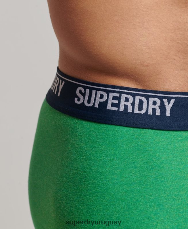 uy Superdry hombres Pack doble de bóxer de algodón orgánico verde DT2N8Z1706 ropa