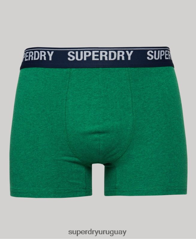 uy Superdry hombres Pack doble de bóxer de algodón orgánico verde DT2N8Z1706 ropa