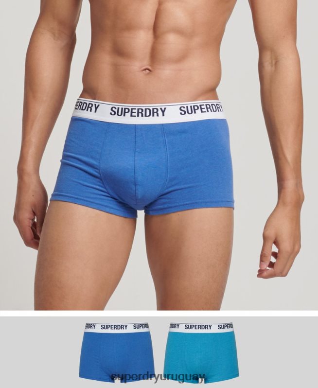 uy Superdry hombres Pack doble de calzoncillos de algodón orgánico azul DT2N8Z1734 ropa