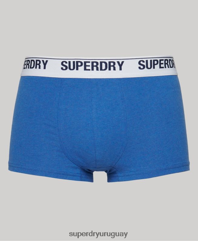 uy Superdry hombres Pack doble de calzoncillos de algodón orgánico azul DT2N8Z1734 ropa