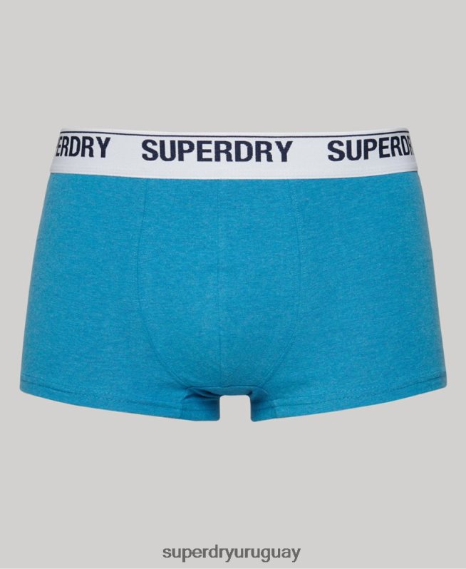 uy Superdry hombres Pack doble de calzoncillos de algodón orgánico azul DT2N8Z1734 ropa
