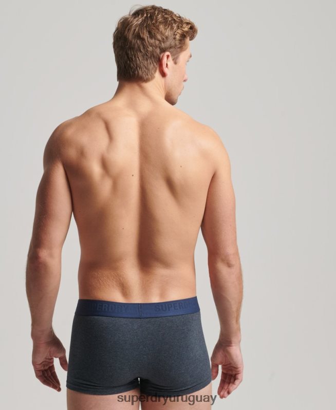 uy Superdry hombres Pack doble de calzoncillos de algodón orgánico azul DT2N8Z1771 ropa