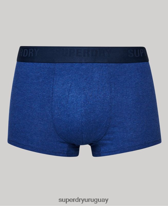uy Superdry hombres Pack doble de calzoncillos de algodón orgánico azul DT2N8Z1771 ropa
