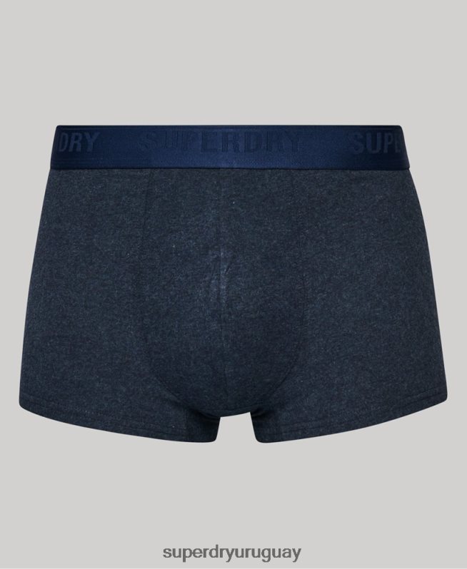 uy Superdry hombres Pack doble de calzoncillos de algodón orgánico azul DT2N8Z1771 ropa