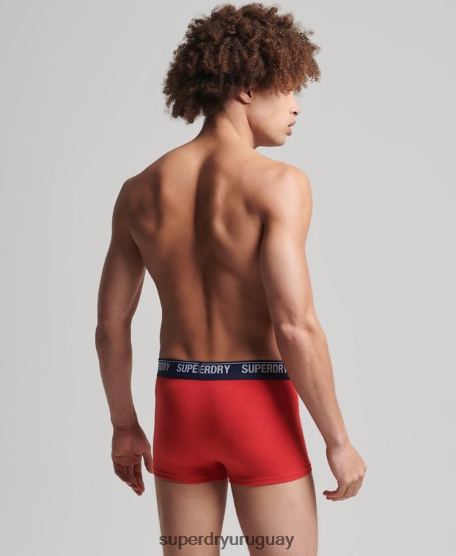 uy Superdry hombres Pack doble de calzoncillos de algodón orgánico rojo DT2N8Z1867 ropa