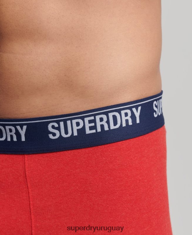 uy Superdry hombres Pack doble de calzoncillos de algodón orgánico rojo DT2N8Z1867 ropa