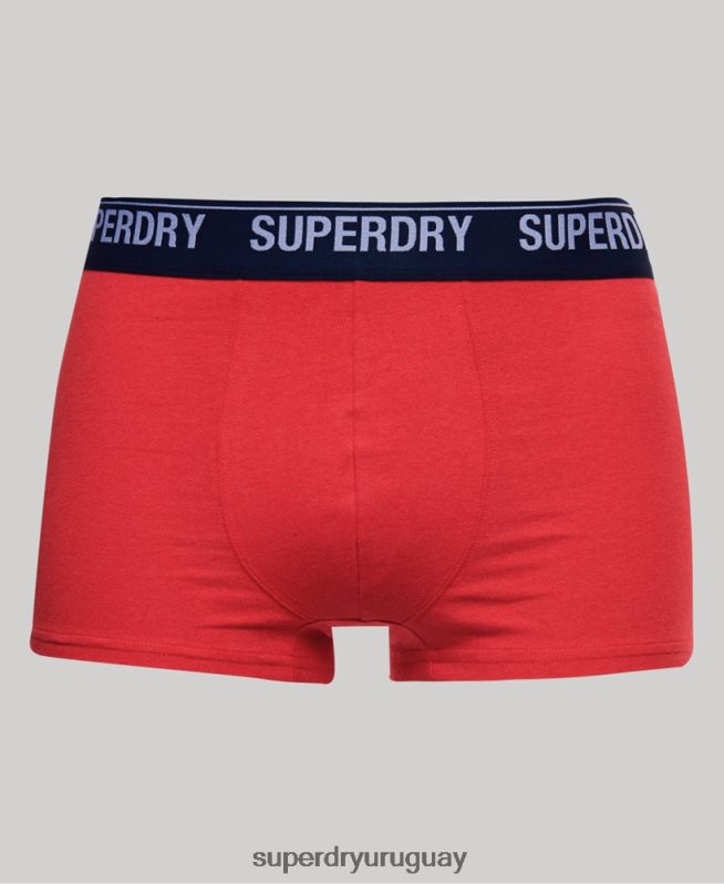 uy Superdry hombres Pack doble de calzoncillos de algodón orgánico rojo DT2N8Z1867 ropa