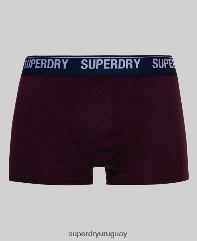 uy Superdry hombres Pack doble de calzoncillos de algodón orgánico rojo DT2N8Z1867 ropa