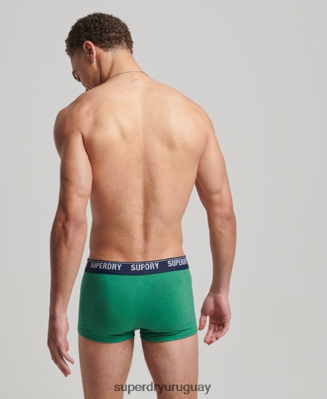 uy Superdry hombres Pack doble de calzoncillos de algodón orgánico verde DT2N8Z1779 ropa