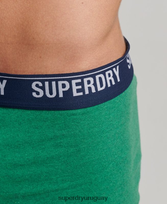 uy Superdry hombres Pack doble de calzoncillos de algodón orgánico verde DT2N8Z1779 ropa