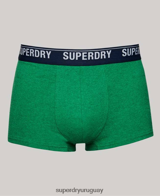 uy Superdry hombres Pack doble de calzoncillos de algodón orgánico verde DT2N8Z1779 ropa