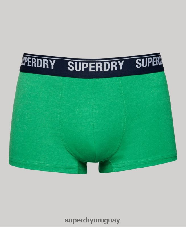 uy Superdry hombres Pack doble de calzoncillos de algodón orgánico verde DT2N8Z1779 ropa