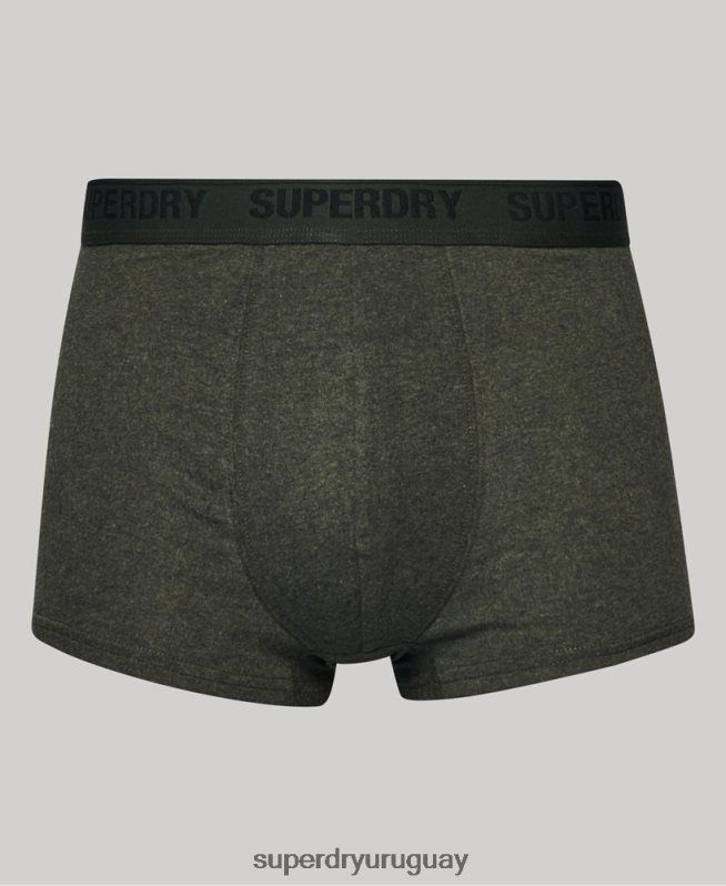 uy Superdry hombres Pack doble de calzoncillos de algodón orgánico verde DT2N8Z1781 ropa